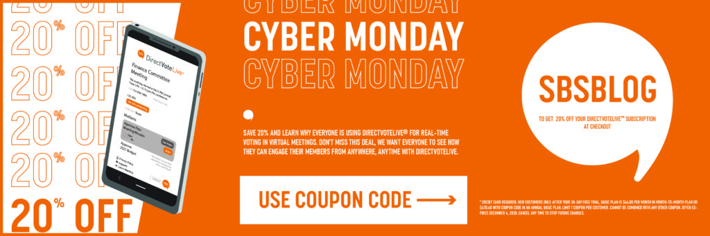 Cyber Monday Promo Code for Online Voting in Member Elections and Virtual Meetings