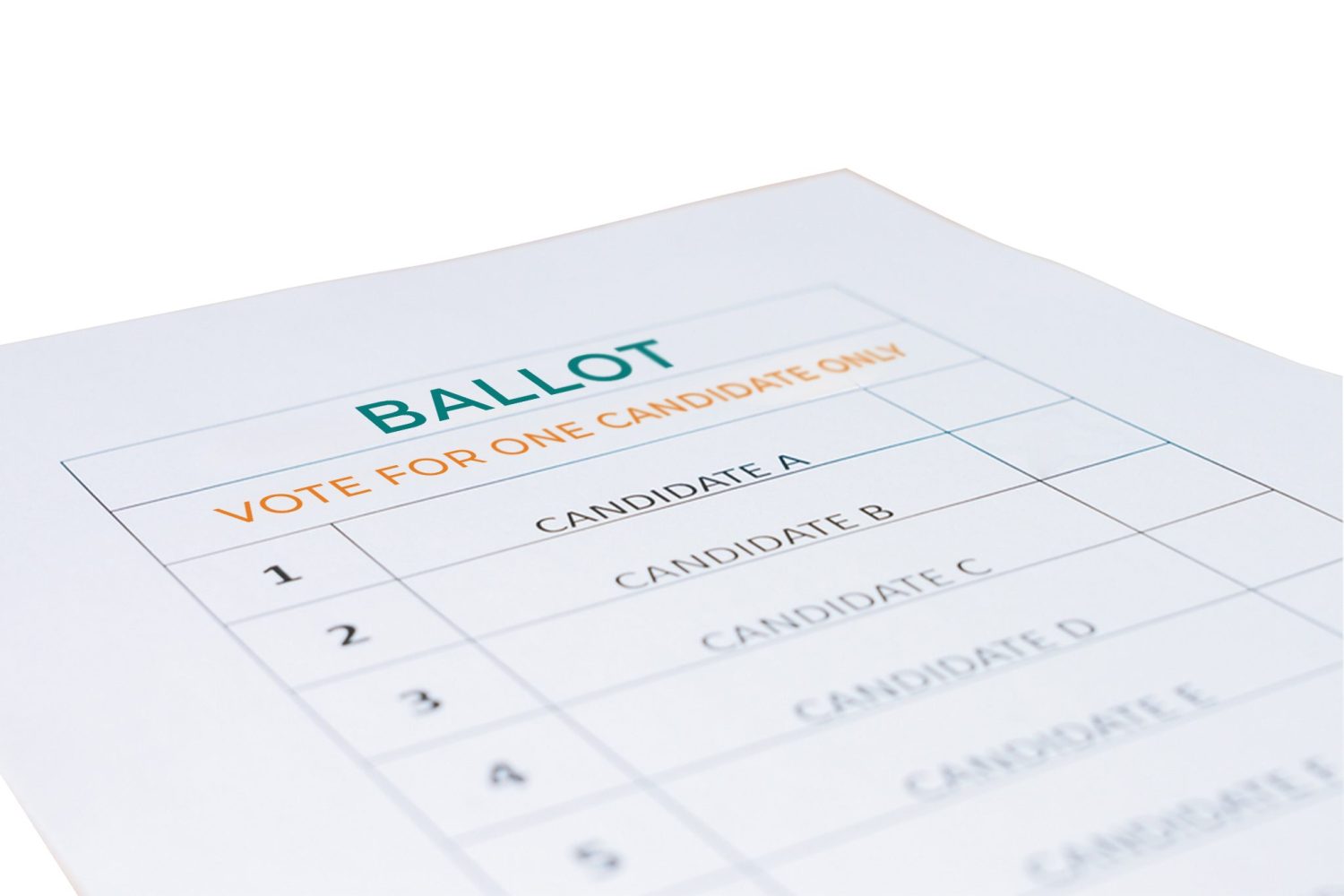 Blank Ballot Cast, no vote has been chosen on a paper ballot