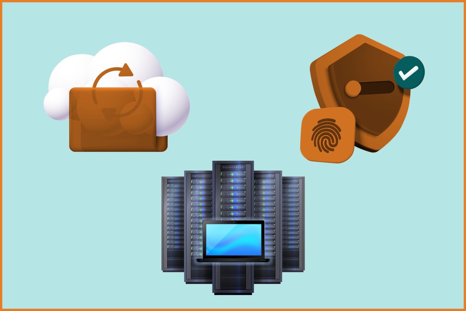 Data Backup images of a cloud, server, security