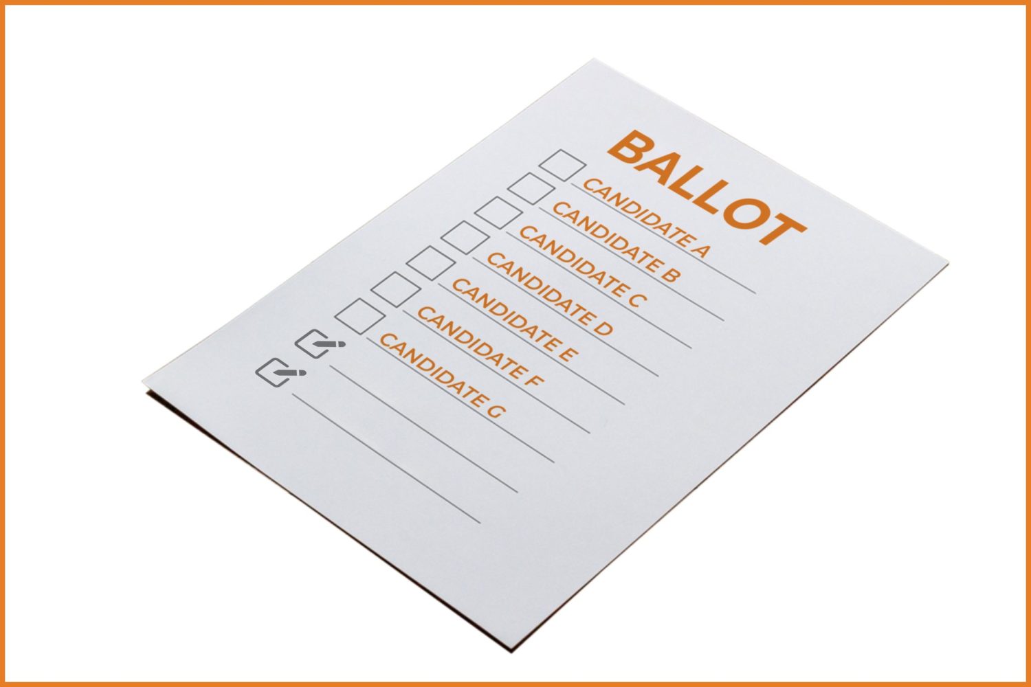 Write-in candidate ballot for an election